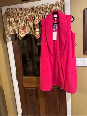 Joie Hot Pink Sleeveless Open Front Vest